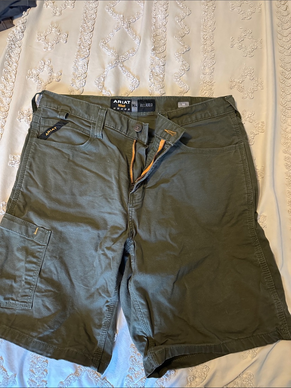 Ariat Men's Olive Green Relaxed Cargo Shorts